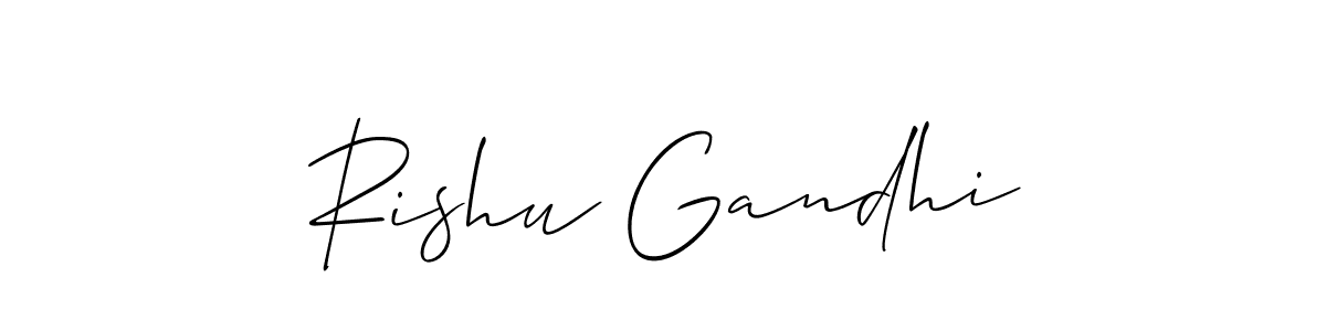 Also You can easily find your signature by using the search form. We will create Rishu Gandhi name handwritten signature images for you free of cost using Allison_Script sign style. Rishu Gandhi signature style 2 images and pictures png