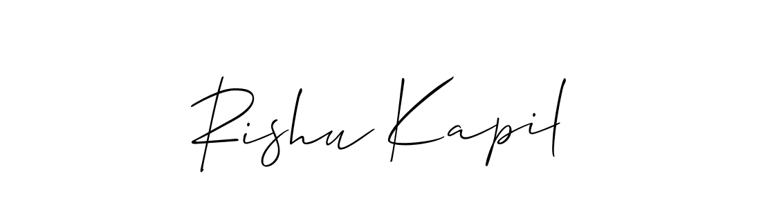 Use a signature maker to create a handwritten signature online. With this signature software, you can design (Allison_Script) your own signature for name Rishu Kapil. Rishu Kapil signature style 2 images and pictures png