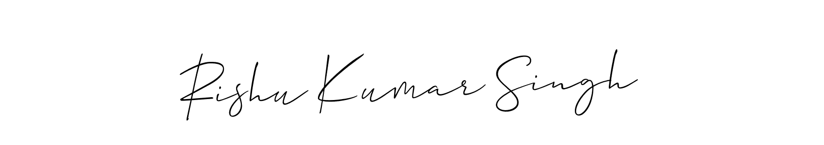 Create a beautiful signature design for name Rishu Kumar Singh. With this signature (Allison_Script) fonts, you can make a handwritten signature for free. Rishu Kumar Singh signature style 2 images and pictures png