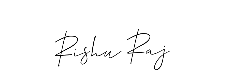 How to make Rishu Raj name signature. Use Allison_Script style for creating short signs online. This is the latest handwritten sign. Rishu Raj signature style 2 images and pictures png