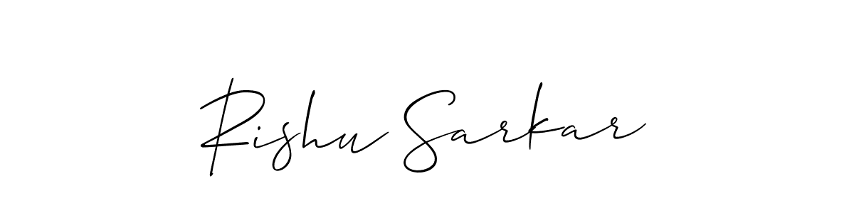 if you are searching for the best signature style for your name Rishu Sarkar. so please give up your signature search. here we have designed multiple signature styles  using Allison_Script. Rishu Sarkar signature style 2 images and pictures png