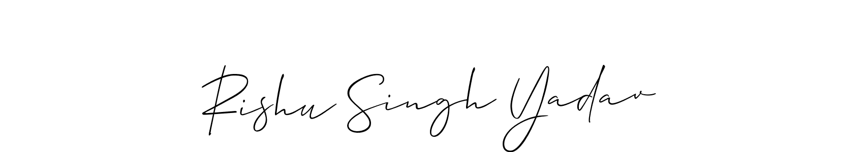 Use a signature maker to create a handwritten signature online. With this signature software, you can design (Allison_Script) your own signature for name Rishu Singh Yadav. Rishu Singh Yadav signature style 2 images and pictures png