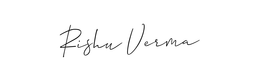 Use a signature maker to create a handwritten signature online. With this signature software, you can design (Allison_Script) your own signature for name Rishu Verma. Rishu Verma signature style 2 images and pictures png
