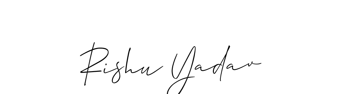 How to make Rishu Yadav signature? Allison_Script is a professional autograph style. Create handwritten signature for Rishu Yadav name. Rishu Yadav signature style 2 images and pictures png