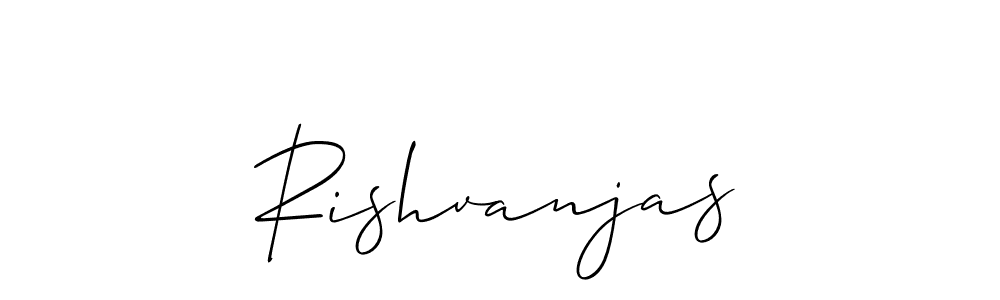 Make a beautiful signature design for name Rishvanjas. With this signature (Allison_Script) style, you can create a handwritten signature for free. Rishvanjas signature style 2 images and pictures png