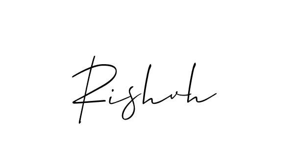 The best way (Allison_Script) to make a short signature is to pick only two or three words in your name. The name Rishvh include a total of six letters. For converting this name. Rishvh signature style 2 images and pictures png