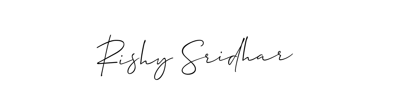 Make a short Rishy Sridhar signature style. Manage your documents anywhere anytime using Allison_Script. Create and add eSignatures, submit forms, share and send files easily. Rishy Sridhar signature style 2 images and pictures png