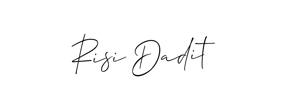 Use a signature maker to create a handwritten signature online. With this signature software, you can design (Allison_Script) your own signature for name Risi Dadit. Risi Dadit signature style 2 images and pictures png