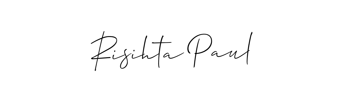 Use a signature maker to create a handwritten signature online. With this signature software, you can design (Allison_Script) your own signature for name Risihta Paul. Risihta Paul signature style 2 images and pictures png