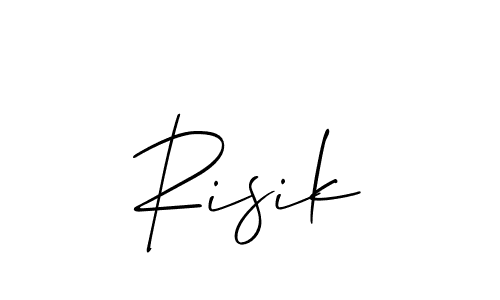 The best way (Allison_Script) to make a short signature is to pick only two or three words in your name. The name Risik include a total of six letters. For converting this name. Risik signature style 2 images and pictures png