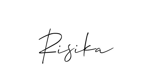Make a short Risika signature style. Manage your documents anywhere anytime using Allison_Script. Create and add eSignatures, submit forms, share and send files easily. Risika signature style 2 images and pictures png