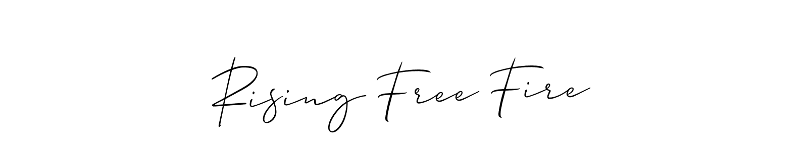 The best way (Allison_Script) to make a short signature is to pick only two or three words in your name. The name Rising Free Fire include a total of six letters. For converting this name. Rising Free Fire signature style 2 images and pictures png