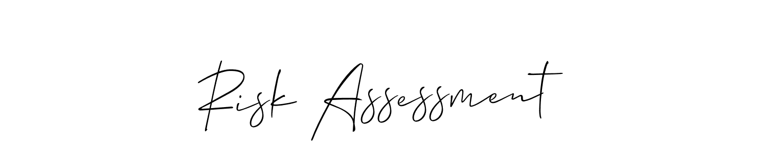 It looks lik you need a new signature style for name Risk Assessment. Design unique handwritten (Allison_Script) signature with our free signature maker in just a few clicks. Risk Assessment signature style 2 images and pictures png