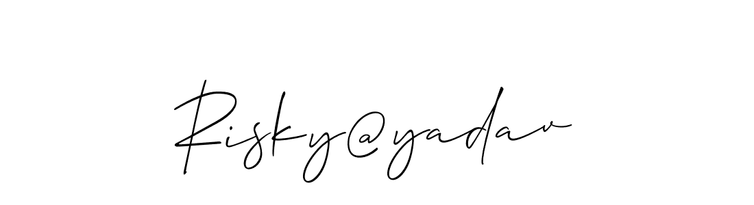 Use a signature maker to create a handwritten signature online. With this signature software, you can design (Allison_Script) your own signature for name Risky@yadav. Risky@yadav signature style 2 images and pictures png