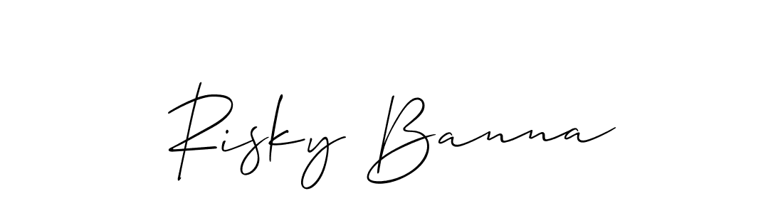 The best way (Allison_Script) to make a short signature is to pick only two or three words in your name. The name Risky Banna include a total of six letters. For converting this name. Risky Banna signature style 2 images and pictures png