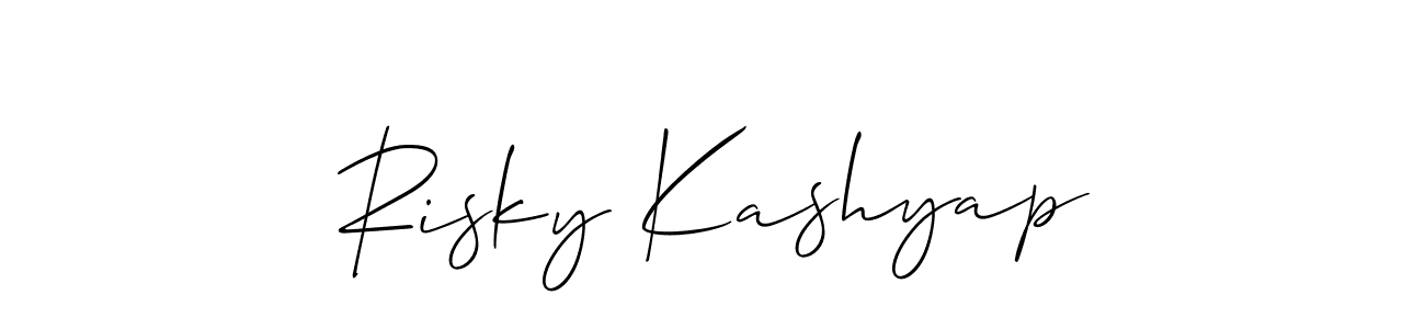 This is the best signature style for the Risky Kashyap name. Also you like these signature font (Allison_Script). Mix name signature. Risky Kashyap signature style 2 images and pictures png