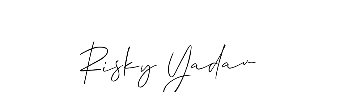 Make a beautiful signature design for name Risky Yadav. Use this online signature maker to create a handwritten signature for free. Risky Yadav signature style 2 images and pictures png