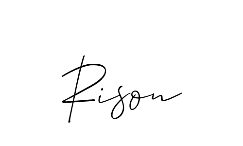 How to make Rison signature? Allison_Script is a professional autograph style. Create handwritten signature for Rison name. Rison signature style 2 images and pictures png