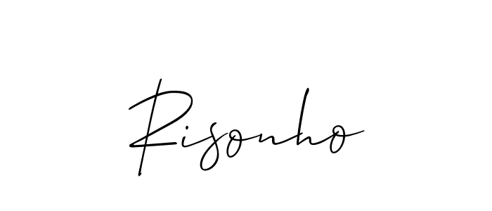 You can use this online signature creator to create a handwritten signature for the name Risonho. This is the best online autograph maker. Risonho signature style 2 images and pictures png
