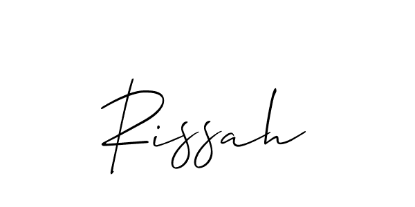 Also we have Rissah name is the best signature style. Create professional handwritten signature collection using Allison_Script autograph style. Rissah signature style 2 images and pictures png