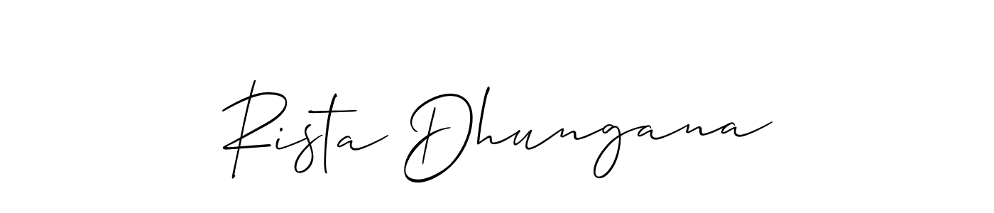 Design your own signature with our free online signature maker. With this signature software, you can create a handwritten (Allison_Script) signature for name Rista Dhungana. Rista Dhungana signature style 2 images and pictures png