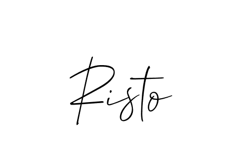 Design your own signature with our free online signature maker. With this signature software, you can create a handwritten (Allison_Script) signature for name Risto. Risto signature style 2 images and pictures png