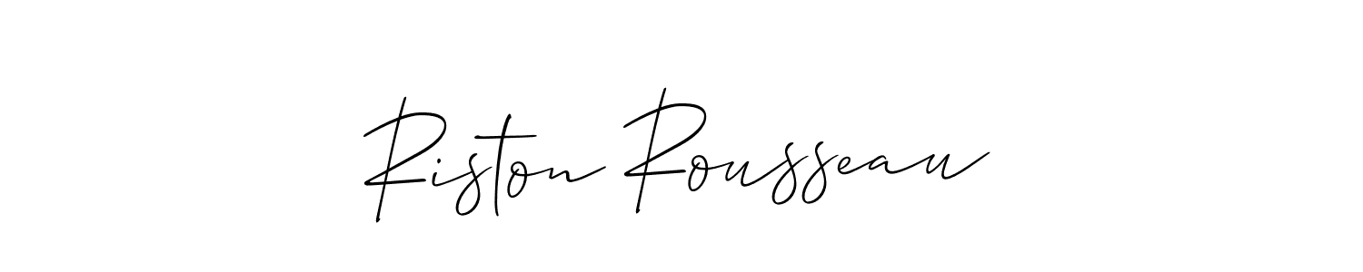 How to Draw Riston Rousseau signature style? Allison_Script is a latest design signature styles for name Riston Rousseau. Riston Rousseau signature style 2 images and pictures png