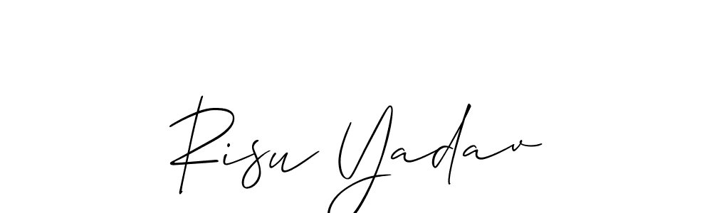 Similarly Allison_Script is the best handwritten signature design. Signature creator online .You can use it as an online autograph creator for name Risu Yadav. Risu Yadav signature style 2 images and pictures png