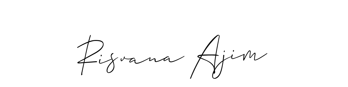 The best way (Allison_Script) to make a short signature is to pick only two or three words in your name. The name Risvana Ajim include a total of six letters. For converting this name. Risvana Ajim signature style 2 images and pictures png