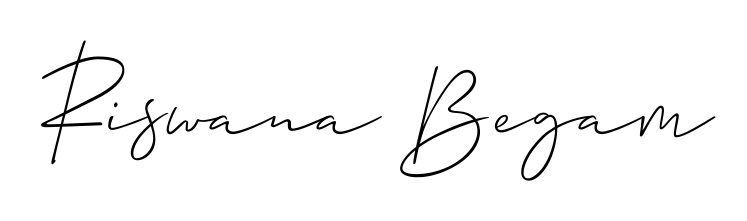 Create a personalized artistic stamp with Riswana Begam in Allison_Script font. Perfect for visual artists, designers, and influencers. Riswana Begam signature style 2 images and pictures png