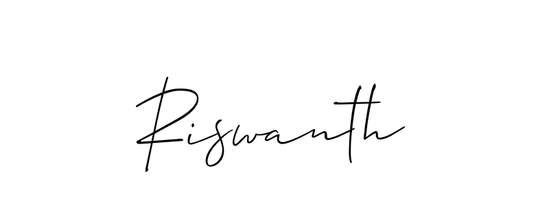 Make a beautiful signature design for name Riswanth. With this signature (Allison_Script) style, you can create a handwritten signature for free. Riswanth signature style 2 images and pictures png