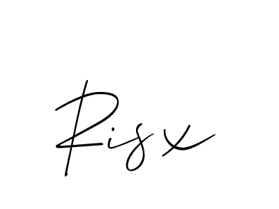 if you are searching for the best signature style for your name Risx. so please give up your signature search. here we have designed multiple signature styles  using Allison_Script. Risx signature style 2 images and pictures png