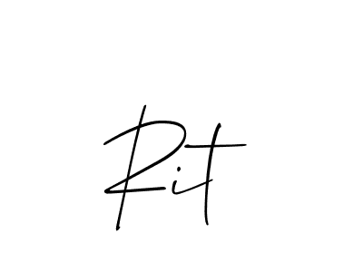 The best way (Allison_Script) to make a short signature is to pick only two or three words in your name. The name Rit  include a total of six letters. For converting this name. Rit  signature style 2 images and pictures png