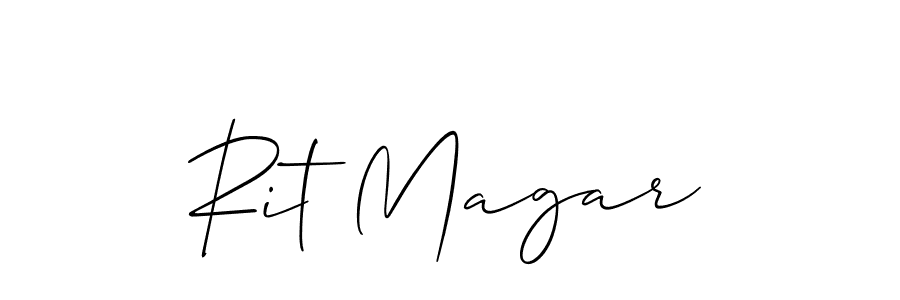 It looks lik you need a new signature style for name Rit Magar. Design unique handwritten (Allison_Script) signature with our free signature maker in just a few clicks. Rit Magar signature style 2 images and pictures png