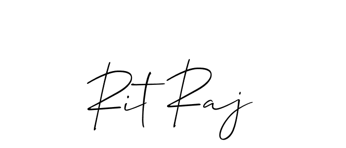 The best way (Allison_Script) to make a short signature is to pick only two or three words in your name. The name Rit Raj include a total of six letters. For converting this name. Rit Raj signature style 2 images and pictures png