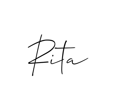 Make a beautiful signature design for name Rita. With this signature (Allison_Script) style, you can create a handwritten signature for free. Rita signature style 2 images and pictures png