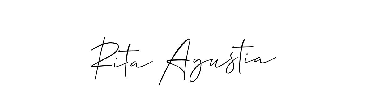 How to make Rita Agustia signature? Allison_Script is a professional autograph style. Create handwritten signature for Rita Agustia name. Rita Agustia signature style 2 images and pictures png