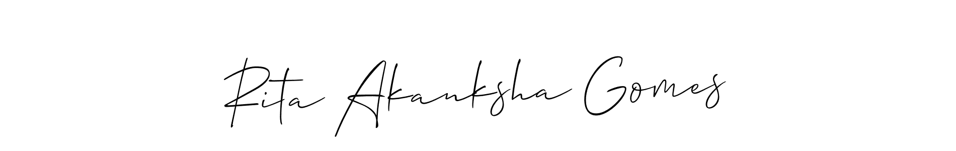 How to make Rita Akanksha Gomes name signature. Use Allison_Script style for creating short signs online. This is the latest handwritten sign. Rita Akanksha Gomes signature style 2 images and pictures png