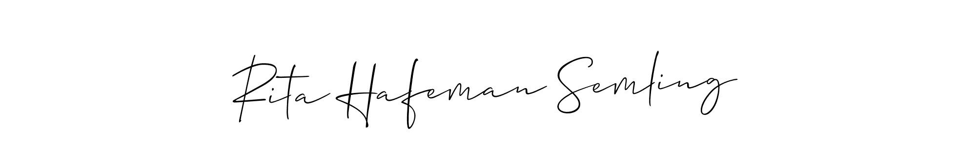 This is the best signature style for the Rita Hafeman Semling name. Also you like these signature font (Allison_Script). Mix name signature. Rita Hafeman Semling signature style 2 images and pictures png