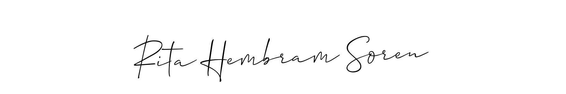 Rita Hembram Soren stylish signature style. Best Handwritten Sign (Allison_Script) for my name. Handwritten Signature Collection Ideas for my name Rita Hembram Soren. Rita Hembram Soren signature style 2 images and pictures png