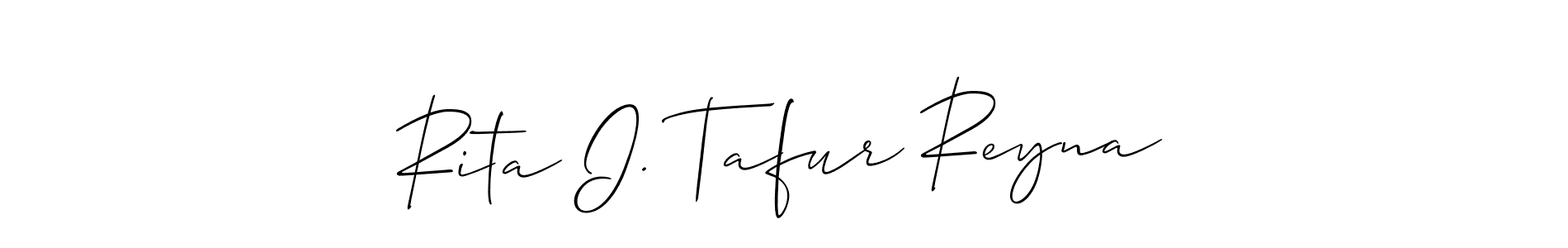 It looks lik you need a new signature style for name Rita I. Tafur Reyna. Design unique handwritten (Allison_Script) signature with our free signature maker in just a few clicks. Rita I. Tafur Reyna signature style 2 images and pictures png