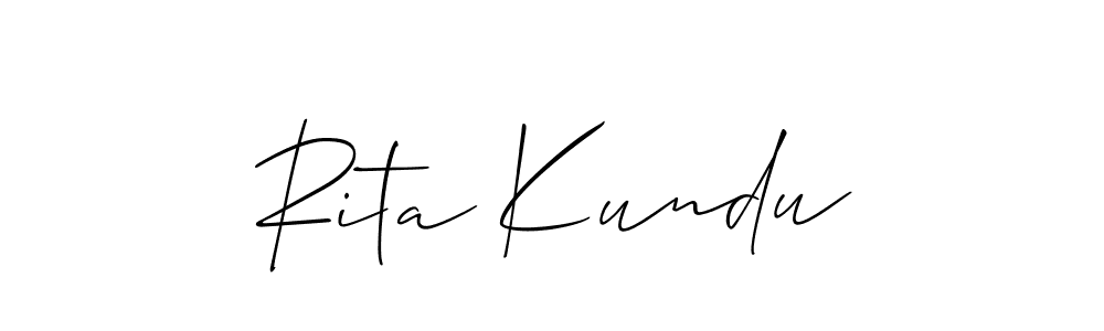 How to make Rita Kundu name signature. Use Allison_Script style for creating short signs online. This is the latest handwritten sign. Rita Kundu signature style 2 images and pictures png