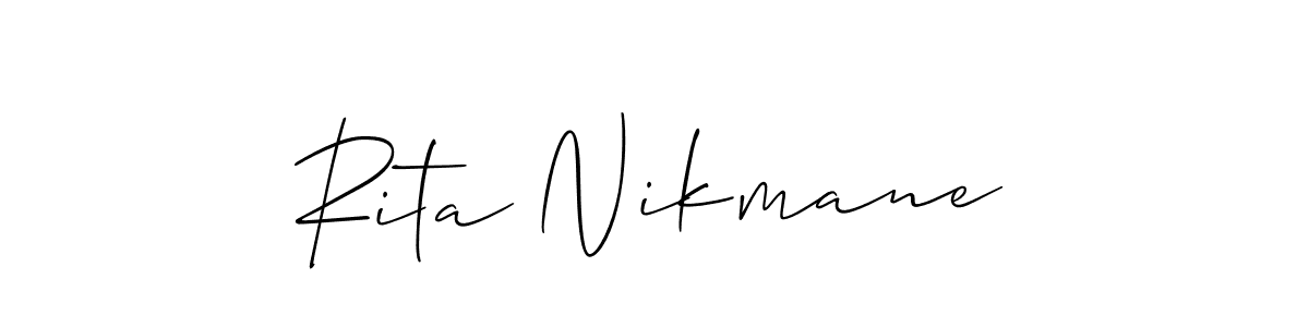 How to make Rita Nikmane name signature. Use Allison_Script style for creating short signs online. This is the latest handwritten sign. Rita Nikmane signature style 2 images and pictures png
