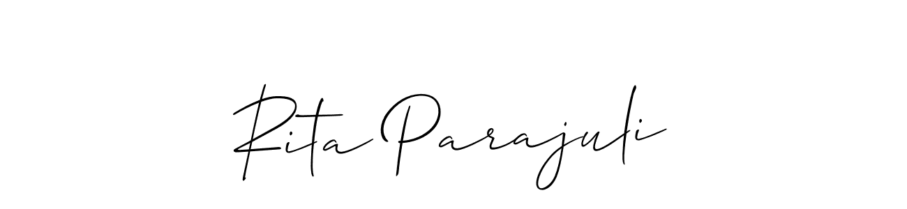 Allison_Script is a professional signature style that is perfect for those who want to add a touch of class to their signature. It is also a great choice for those who want to make their signature more unique. Get Rita Parajuli name to fancy signature for free. Rita Parajuli signature style 2 images and pictures png