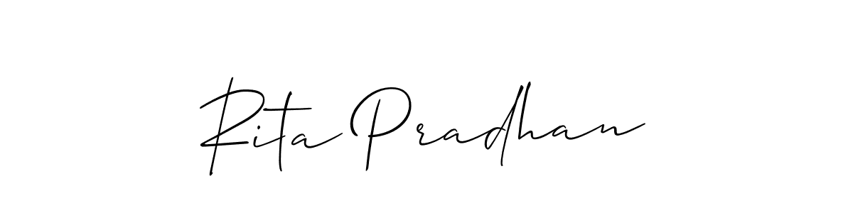 Also You can easily find your signature by using the search form. We will create Rita Pradhan name handwritten signature images for you free of cost using Allison_Script sign style. Rita Pradhan signature style 2 images and pictures png