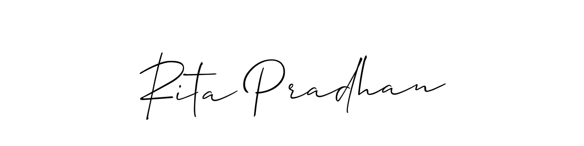 Also You can easily find your signature by using the search form. We will create Rita Pradhan name handwritten signature images for you free of cost using Allison_Script sign style. Rita Pradhan signature style 2 images and pictures png