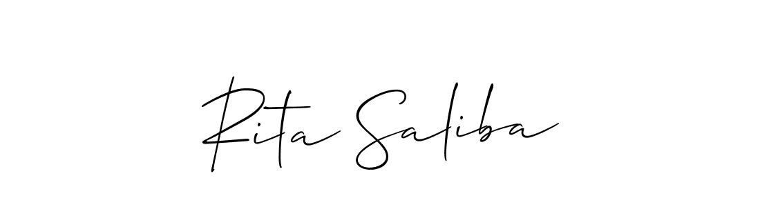 if you are searching for the best signature style for your name Rita Saliba. so please give up your signature search. here we have designed multiple signature styles  using Allison_Script. Rita Saliba signature style 2 images and pictures png
