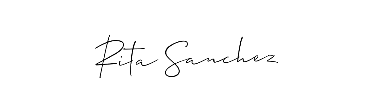 Rita Sanchez stylish signature style. Best Handwritten Sign (Allison_Script) for my name. Handwritten Signature Collection Ideas for my name Rita Sanchez. Rita Sanchez signature style 2 images and pictures png