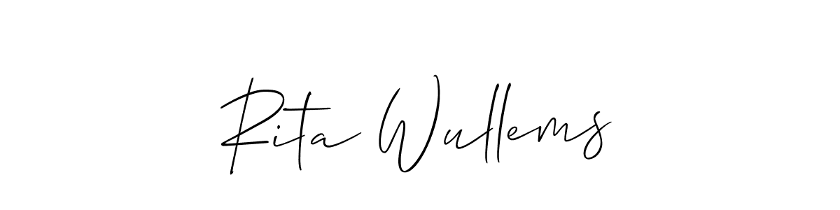 Allison_Script is a professional signature style that is perfect for those who want to add a touch of class to their signature. It is also a great choice for those who want to make their signature more unique. Get Rita Wullems name to fancy signature for free. Rita Wullems signature style 2 images and pictures png