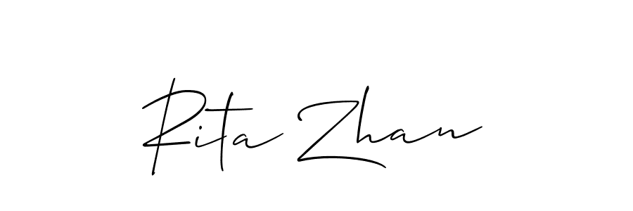 Allison_Script is a professional signature style that is perfect for those who want to add a touch of class to their signature. It is also a great choice for those who want to make their signature more unique. Get Rita Zhan name to fancy signature for free. Rita Zhan signature style 2 images and pictures png
